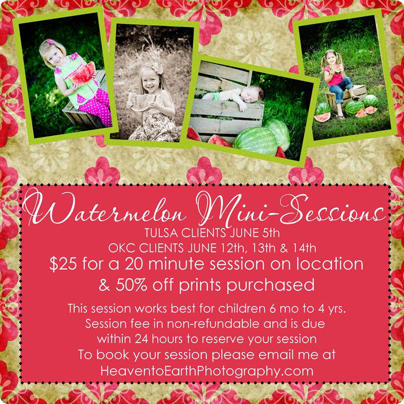 Heaven to Earth Photography: NOW BOOKING WATERMELON MINI SESSIONS ...